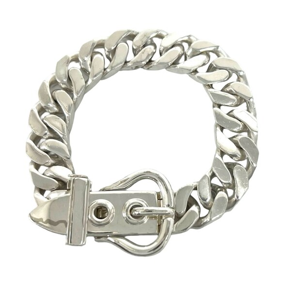 HERMES Jewelry - HERMES Vintage Boucles Sellier MM Bracelet, Sterling Silver 925, Men's Access...